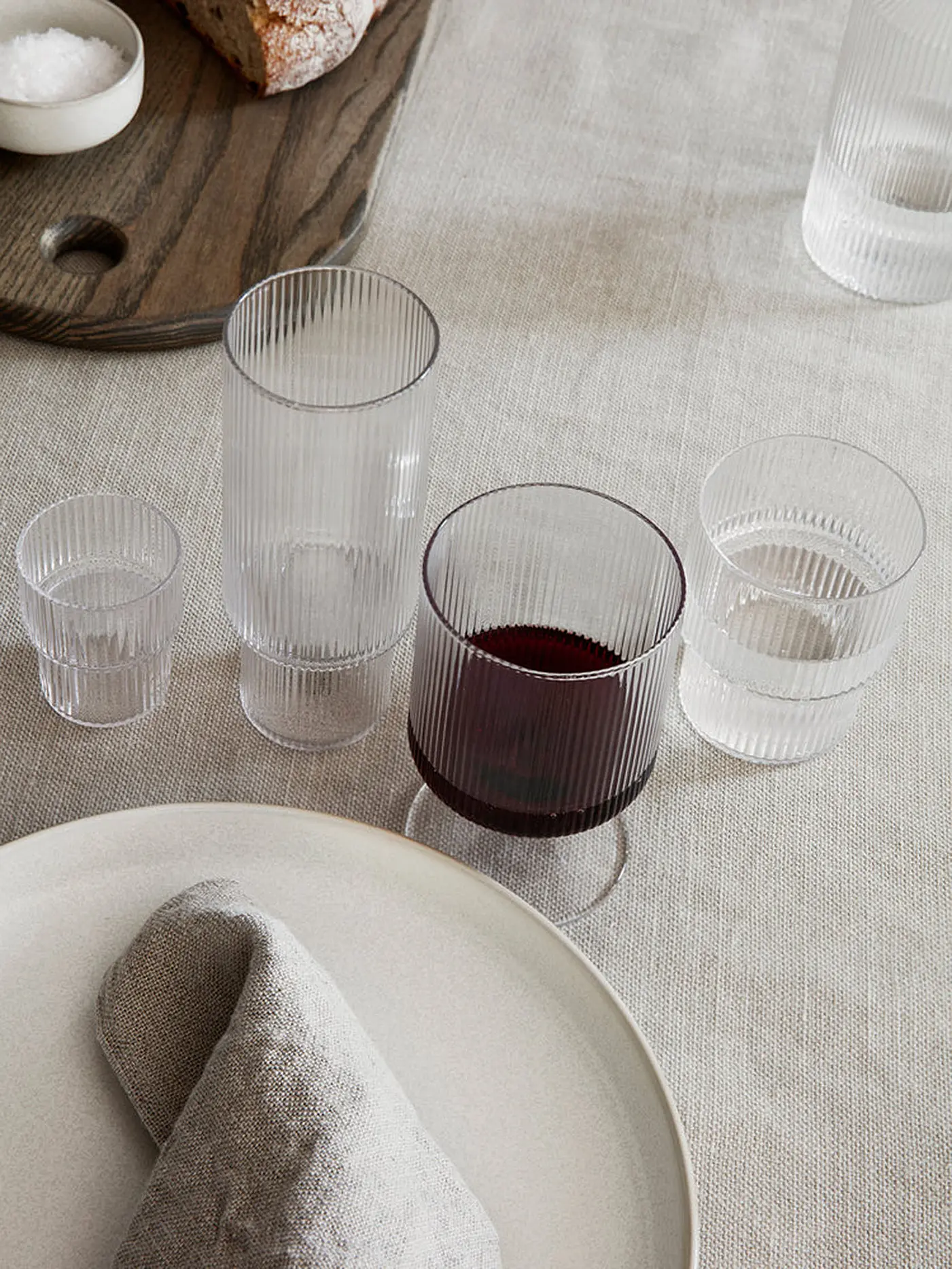 FERM LIVING | Glas 4er Set RIPPLE Clear | 